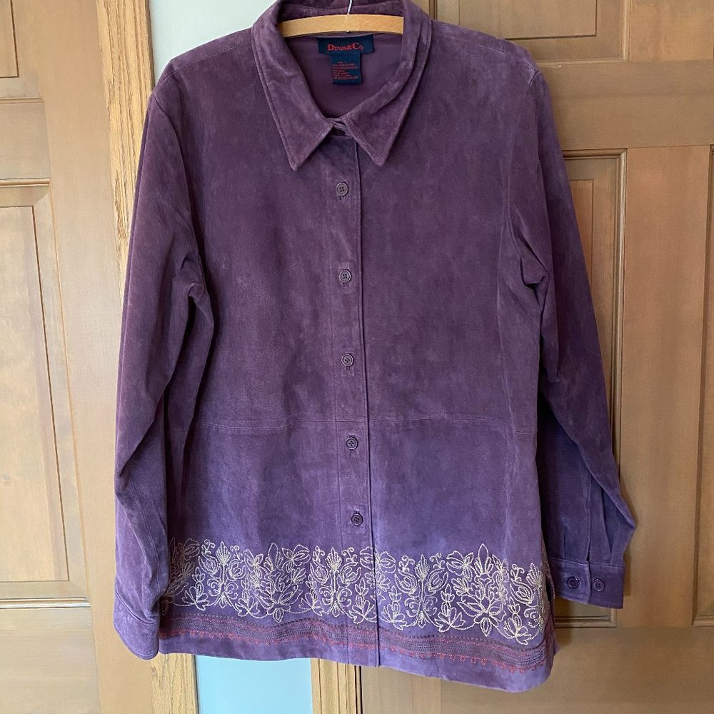 Leather Purple Ornate Jacket